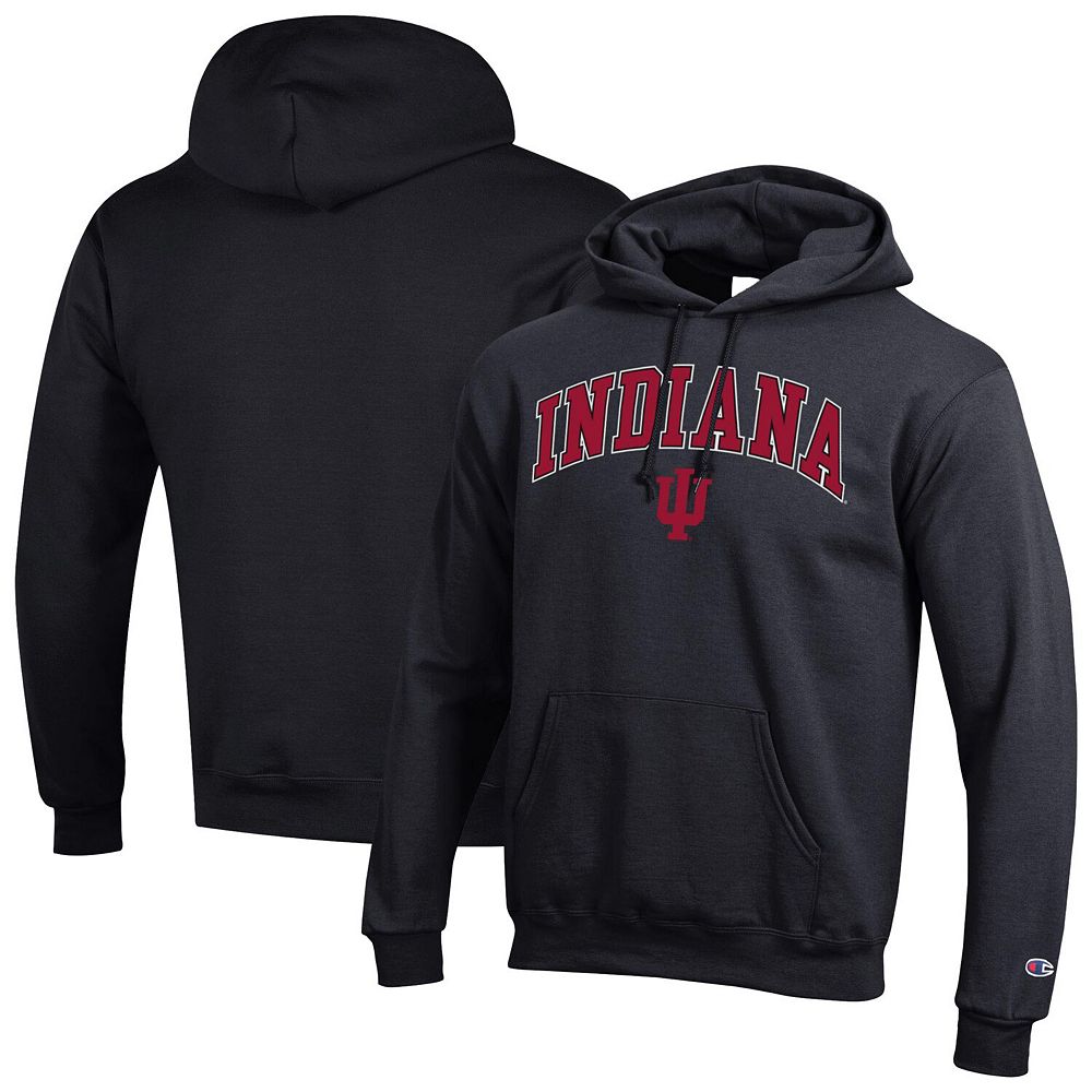 Men's Champion Black Indiana Hoosiers Arch Over Logo Pullover Hoodie