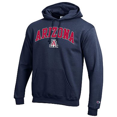 Men's Champion Navy Arizona Wildcats Arched Logo Fleece Pullover Hoodie