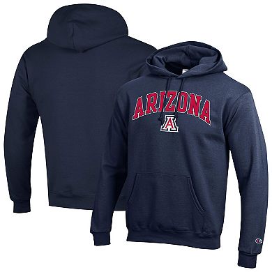 Men's Champion Navy Arizona Wildcats Arched Logo Fleece Pullover Hoodie
