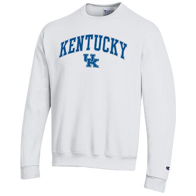 Men's Champion White Kentucky Wildcats Arch Over Logo Pullover Sweatshirt