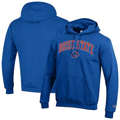 Men's Champion Royal Boise State Broncos Arched Logo Fleece Pullover Hoodie
