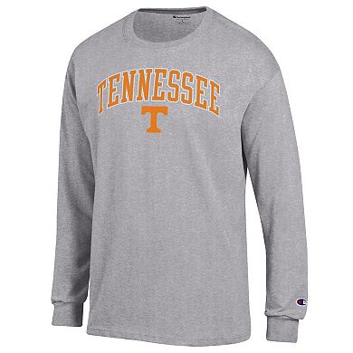 Men's Champion Heather Gray Tennessee Volunteers Arch Over Logo Long Sleeve T-Shirt