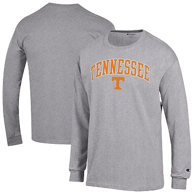 Men's Champion Heather Gray Tennessee Volunteers Arch Over Logo Long Sleeve T-Shirt