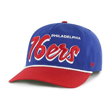 Men's '47 Royal/Red Philadelphia 76ers Dropshadow Rope Hitch Adjustable Hat
