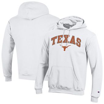 Men's Champion White Texas Longhorns Arch Over Logo Pullover Hoodie