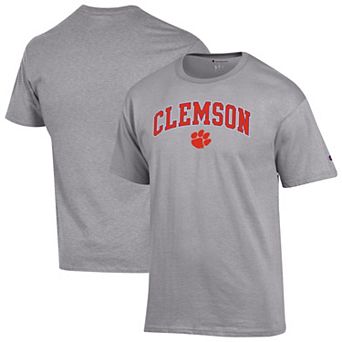 Men's Champion Heather Gray Clemson Tigers Arched Logo T-Shirt