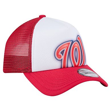 Toddler New Era White/Red Washington Nationals Painted A-Frame 9FORTY Trucker Adjustable Hat