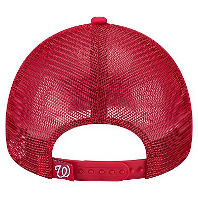 Toddler New Era White/Red Washington Nationals Painted A-Frame 9FORTY Trucker Adjustable Hat