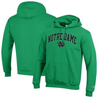 Men's Champion Green Notre Dame Fighting Irish Arched Logo Fleece Pullover Hoodie