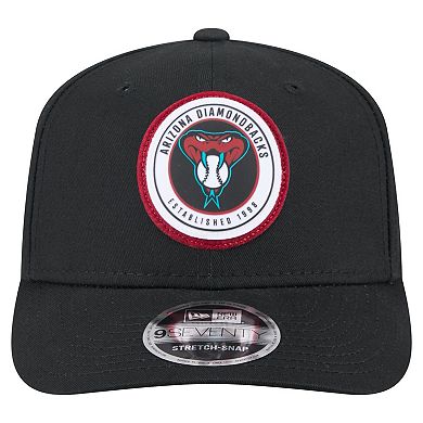 Men's New Era Black Arizona Diamondbacks Circle Patch 9SEVENTY Stretch-Snap Hat