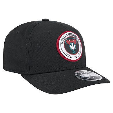 Men's New Era Black Arizona Diamondbacks Circle Patch 9SEVENTY Stretch-Snap Hat