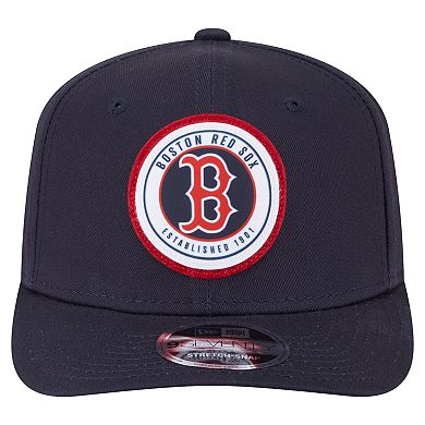 Men's New Era Navy Boston Red Sox Circle Patch 9SEVENTY Stretch-Snap Hat