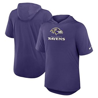Men's Nike Purple Baltimore Ravens Lockup Tri-Blend Hoodie T-Shirt