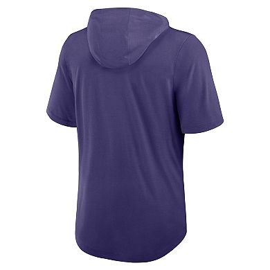 Men's Nike Purple Baltimore Ravens Lockup Tri-Blend Hoodie T-Shirt