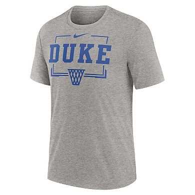 Men's Nike Heather Gray Duke Blue Devils Campus Local Tri-Blend T-Shirt