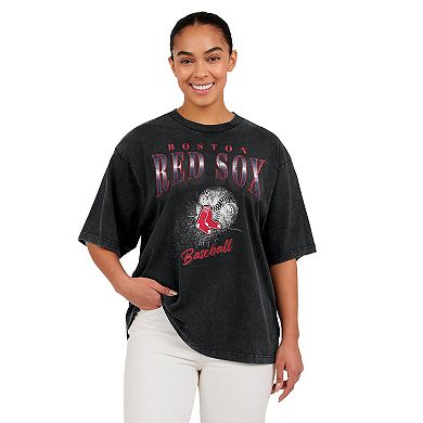 Women's WEAR by Erin Andrews Charcoal Boston Red Sox Boyfriend T-Shirt