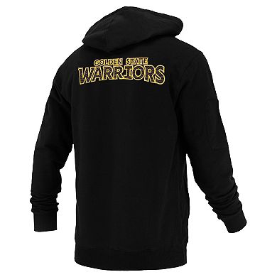 Unisex FISLL Black Golden State Warriors Logoman Shadow Collection Pullover Hoodie