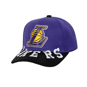 Men's Mitchell & Ness Purple/Black Los Angeles Lakers Underarch Two-Tone Pro Crown Snapback Hat