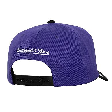 Men's Mitchell & Ness Purple/Black Los Angeles Lakers Underarch Two-Tone Pro Crown Snapback Hat