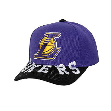 Men's Mitchell & Ness Purple/Black Los Angeles Lakers Underarch Two-Tone Pro Crown Snapback Hat