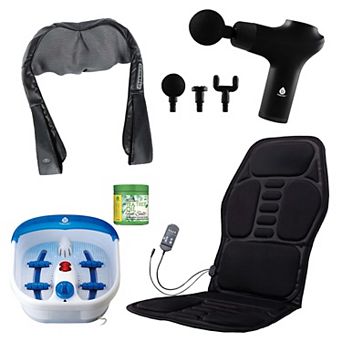 Pursonic Total Relaxation Bundle Foot Spa, Massage Gun, and More