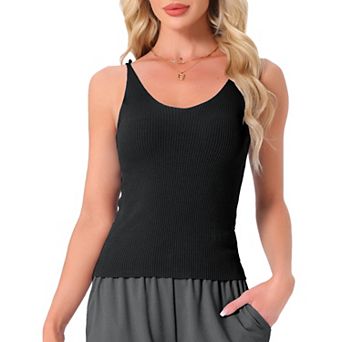 Women's Loungewear Sleeveless Soft V Neck Cami Solid Casual Sleepshirts