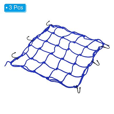 Bungee Cargo Net, 3 Pack High Elastic Motorcycle Luggage Straps with 6 Hooks for Bicycle Motorcycle