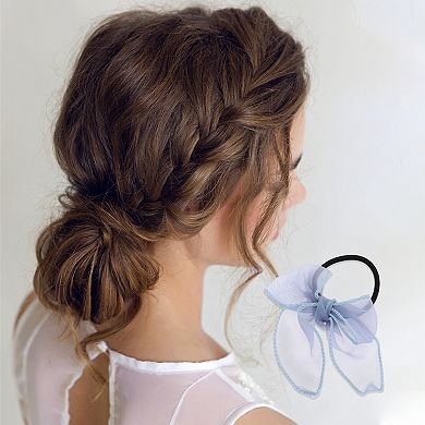 Grace Solid Bow Ribbon Hair Elastic Band 1 Pc