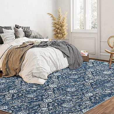 Garvee Machine Washable Non Slip Bordered Area Rugs Stain Resistant Non Shedding for Home
