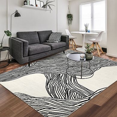 Garvee Washable Non Slip Area Rugs Stain Resistant Non Shedding Bordered Carpet for Indoor use