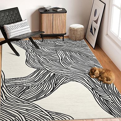 Garvee Washable Non Slip Area Rugs Stain Resistant Non Shedding Bordered Carpet for Indoor use