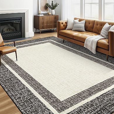 Garvee Washable Non Slip Area Rugs Stain Resistant Non Shedding Bordered Carpet for Home Decor