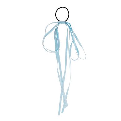 Grace Solid Bow Long Ribbon Hair Elastic Band 1 Pc