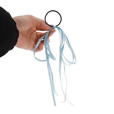 Grace Solid Bow Long Ribbon Hair Elastic Band 1 Pc