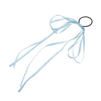Grace Solid Bow Long Ribbon Hair Elastic Band 1 pc