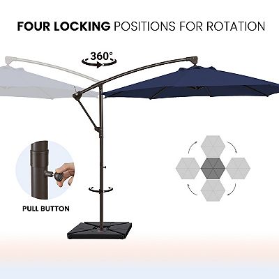 best patio umbrella for deck Choice Products 10ft Outdoor Umbrella, Outdoor Table Umbrella, Yard Umbrella, Market with 6 Sturdy Ribs, Push Button, Tilt and Crank Canvas Size:L The canopy features 280 10 x 6.5FT Patio REL_dsquared2-bags-dark-blue-dq3542d0ajadq864