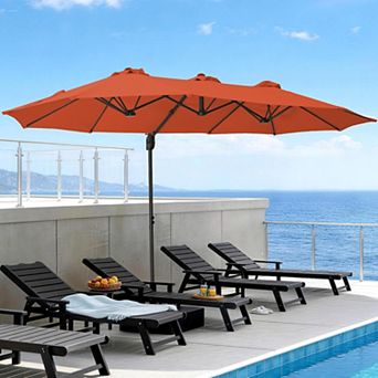 10FT Round Cantilever Offset Patio Umbrella with 360° Rotation & Tilt Function