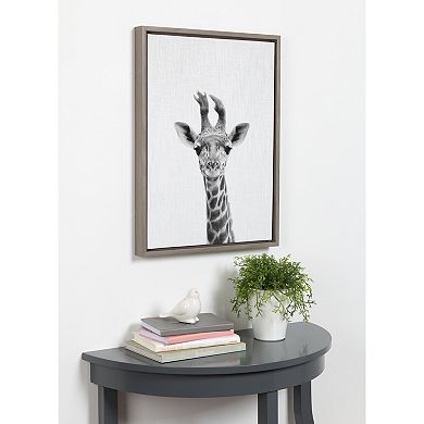 Sylvie Baby Giraffe Framed Canvas Wall Art by Simon Te Tai