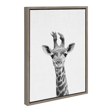 Sylvie Baby Giraffe Framed Canvas Wall Art by Simon Te Tai