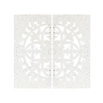 Saanvi Carved Wood Wall Art Set 2 pc