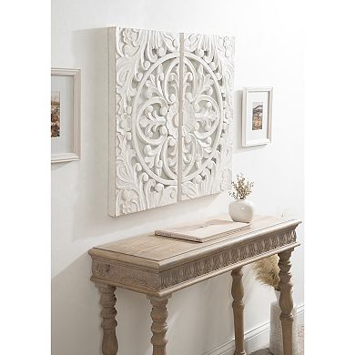 Saanvi Carved Wood Wall Art Set 2 Piece