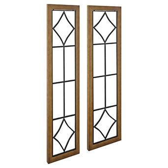 Brenham Wood and Metal Wall Plaque 13x46.5