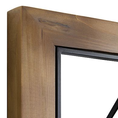 Brenham Wood and Metal Wall Plaque 13x46.5