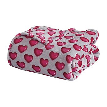 SimpleElegance Amor Infinito Microplush Heart Themed Throw Blanket