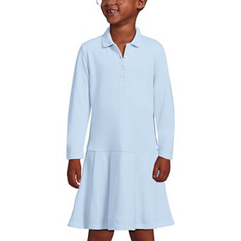 Girls 4-16 Lands' End Long Sleeve Pleated Polo Dress