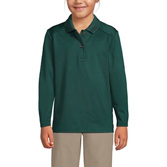 Girls 4-16 Lands' End Long Sleeve Feminine Fit Polo Shirt