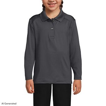 Girls 4-16 Lands' End Long Sleeve Feminine Fit Polo Shirt
