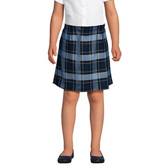 Girls 2-16 Lands' End Plaid A Line Tab Skort