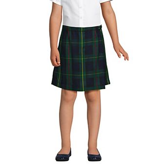 Girls 2-16 Lands' End Plaid A Line Tab Skort