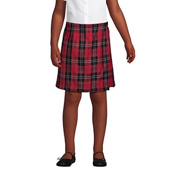 Girls 2-16 Lands' End Plaid A Line Tab Skort